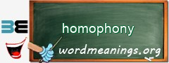 WordMeaning blackboard for homophony